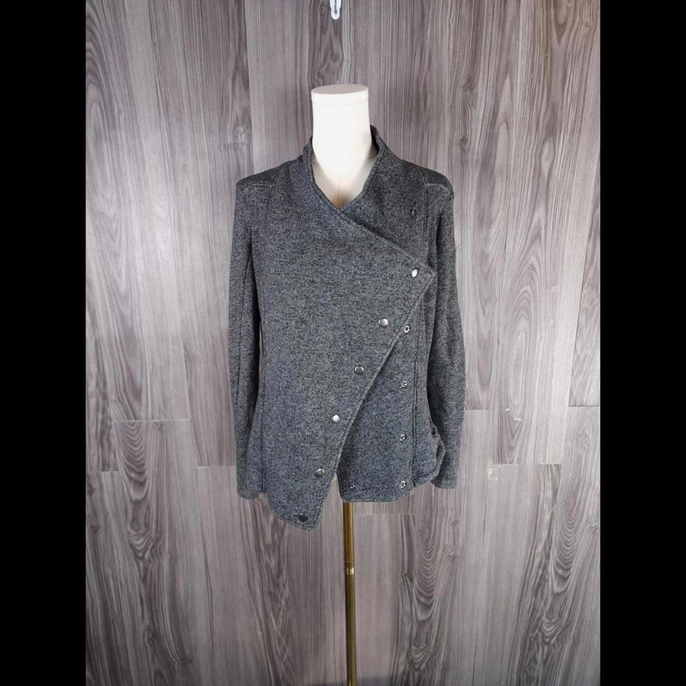 Forever 21 Contemporary Small Womens Gray‎ Moto French Terry Snap Jacket